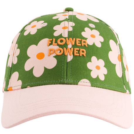 Casquette enfant flower power vert (9-24 mois) Vert, rose, jaune 2 - vertbaudet enfant 