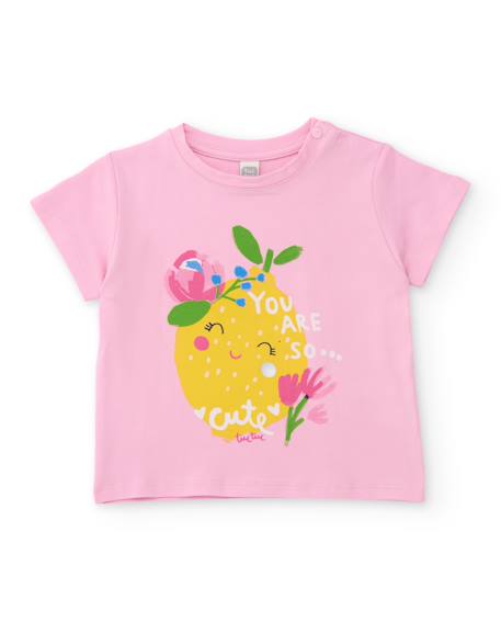 Ensemble fille en maille avec design floral Rose 2 - vertbaudet enfant 
