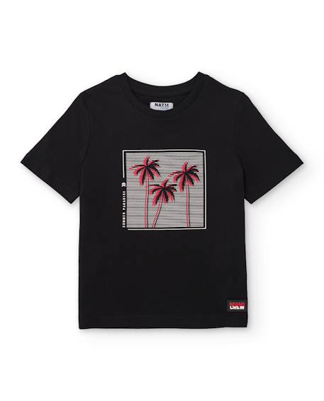 Ensemble garçon en maille avec motif palmiers Noir 2 - vertbaudet enfant 