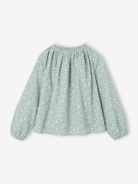 Blouse fille manches smockées ivoire+vanille+vert sauge 9 - vertbaudet enfant 