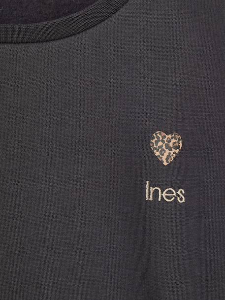 Sweat fille motif imprimé anthracite+corail+pivoine+sauge+vanille+violine 6 - vertbaudet enfant 