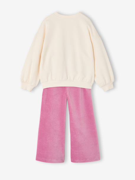 Ensemble fille sweat et pantalon écru 4 - vertbaudet enfant 