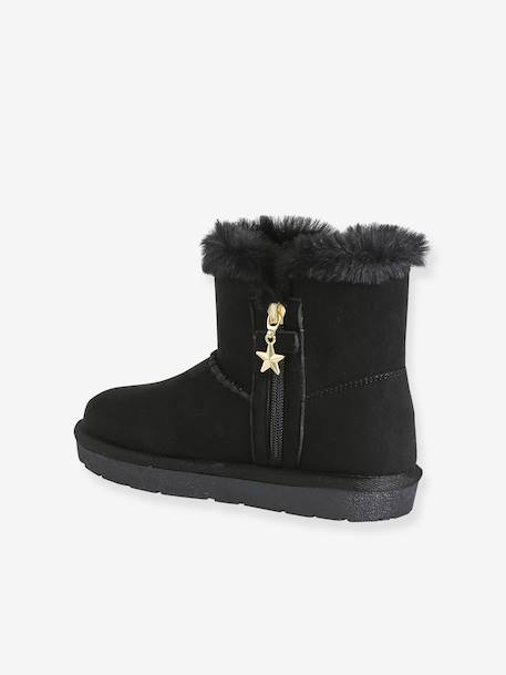 Boots enfant fille textile zippées noir 3 - vertbaudet enfant 