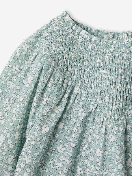 Blouse fille manches smockées ivoire+vanille+vert sauge 10 - vertbaudet enfant 