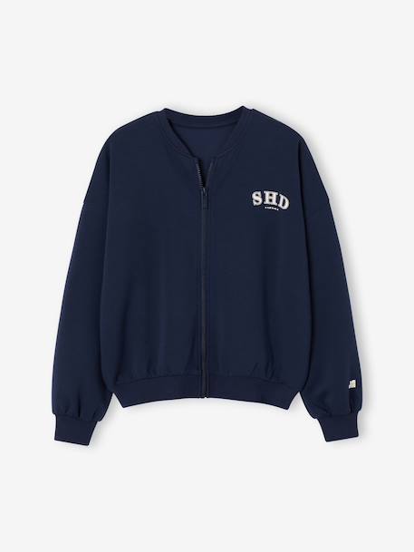 Sweat zippé fille gris ardoise 1 - vertbaudet enfant 