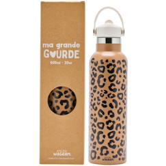 Puériculture-Gourde isotherme léopard marron (600 ml)
