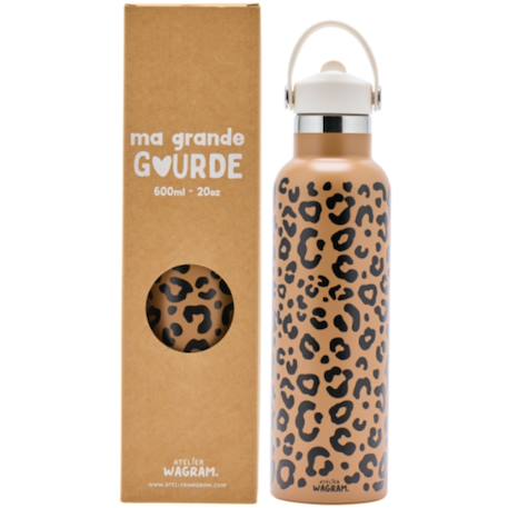 Fille-Gourde isotherme léopard marron (600 ml)