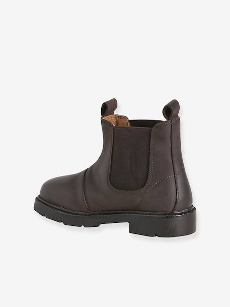 Boots enfant garçon cuir élastiquées brun 3 - vertbaudet enfant 