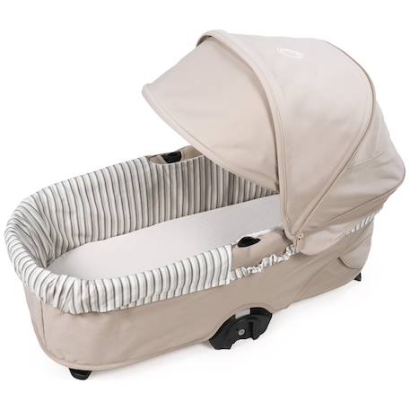 Housse de nacelle avec élastiques + drap-housse pour nacelle botton rayures Beige 2 - vertbaudet enfant 