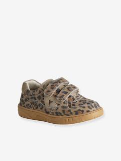 Chaussures-Baskets enfant fille cuir à scratchs