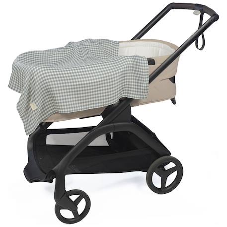 Set 2 langes praliné vichy rayures moka (70x70 cm) Marron+Vert 7 - vertbaudet enfant 