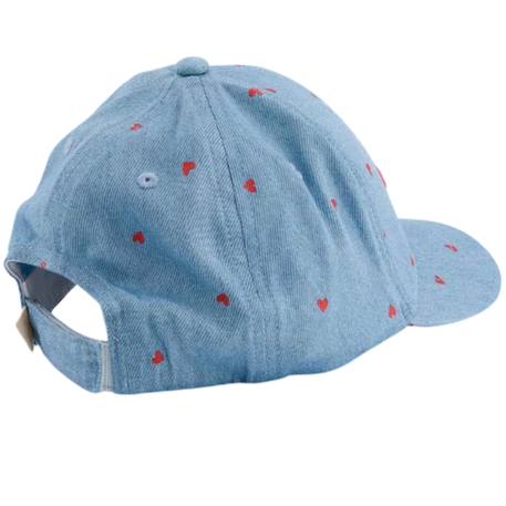 Casquette enfant badaboom denim coeurs (9-24 mois) Denim, rouge 3 - vertbaudet enfant 