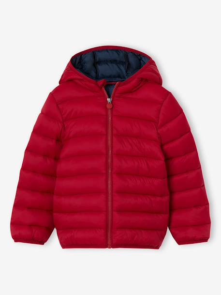 Doudoune garçon légère à capuche bleu grisé+bleu moyen+bordeaux+marine+noir+noisette+noix de pécan+olive+rouge+vert émeraude 12 - vertbaudet enfant 
