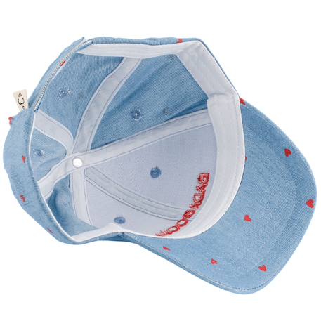 Casquette enfant badaboom denim coeurs (9-24 mois) Denim, rouge 4 - vertbaudet enfant 