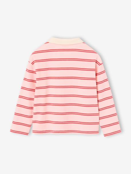 Polo manches longues fille rose bonbon 2 - vertbaudet enfant 