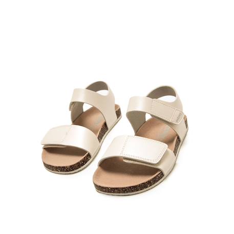 Sandales filles synthétique fermeture adhésive barefoot Blanc mate 6 - vertbaudet enfant 