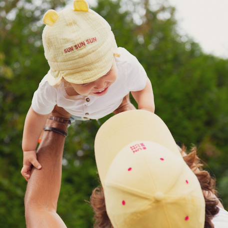 Casquette enfant sun sun sun jaune (9-24 mois) Jaune, rose 4 - vertbaudet enfant 