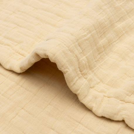 Couverture en coton fringe moonstone-ivory (75 x 100 cm) Corail+Jaune, blanc 11 - vertbaudet enfant 