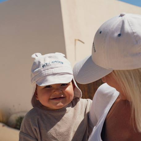 Chapeau bébé petit amour crème (0-6 mois) Crème, bleu 6 - vertbaudet enfant 