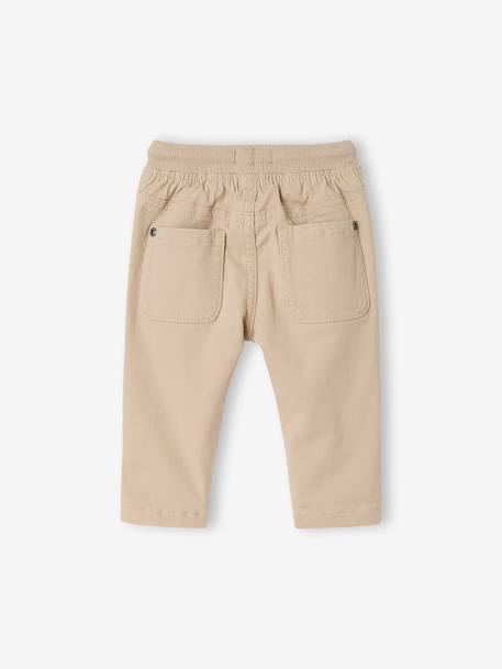 Pantalon en sergé doublé bébé garçon beige+Encre+noix de pécan+vert bouteille 2 - vertbaudet enfant 