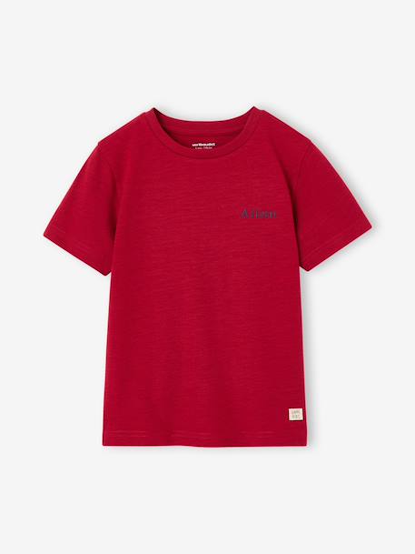 T-shirt garçon personnalisable manches courtes aubergine+blanc+BLEU+jaune pâle+mangue+rouge+sauge 33 - vertbaudet enfant 