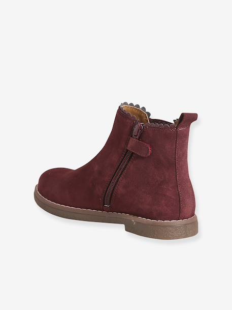 Boots enfant fille cuir élastiquées et zippées bordeaux+camel+marine+or 3 - vertbaudet enfant 