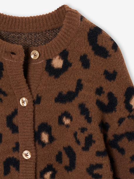 Gilet fille motif maille mousseuse chocolat+écru+marron+vert 9 - vertbaudet enfant 