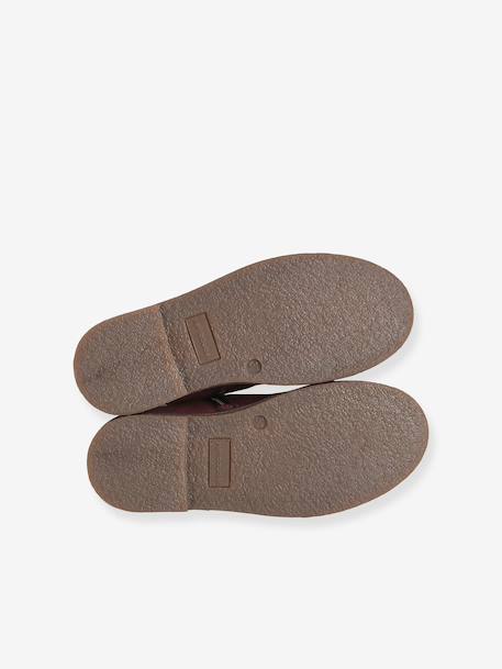 Boots enfant fille cuir élastiquées et zippées bordeaux+camel+marine+or 5 - vertbaudet enfant 