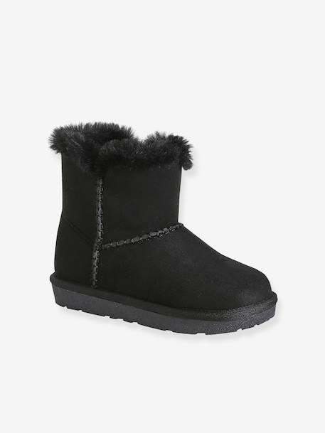 Boots enfant fille textile zippées noir 1 - vertbaudet enfant 