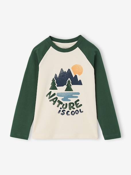 T-shirt manches longues garçon marine+ocre+vert 7 - vertbaudet enfant 