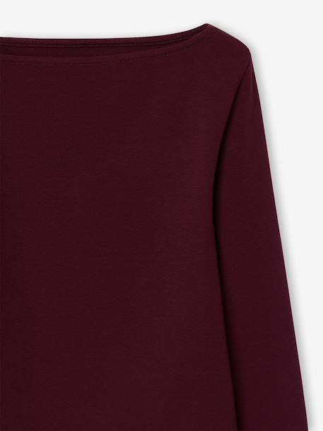 Lot de 2 t-shirts en côtes fille bordeaux+gris chiné 6 - vertbaudet enfant 