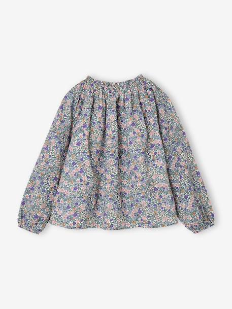 Blouse fille manches smockées ivoire+vanille+vert sauge 2 - vertbaudet enfant 