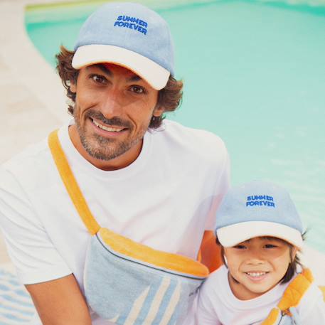 Casquette enfant summer forever eponge bleu et orange (9-24 mois) Bleu, orange 4 - vertbaudet enfant 