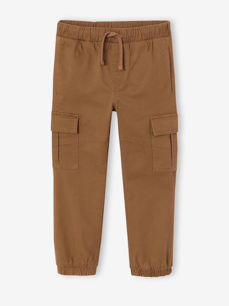 Pantalon garçon battle facile à enfiler bleu glacier+kaki foncé+noisette+taupe 18 - vertbaudet enfant 
