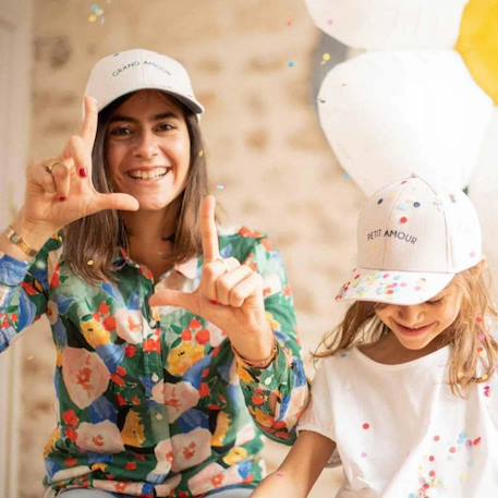 Casquette enfant petit amour crème (9-24 mois) Crème, bleu 4 - vertbaudet enfant 