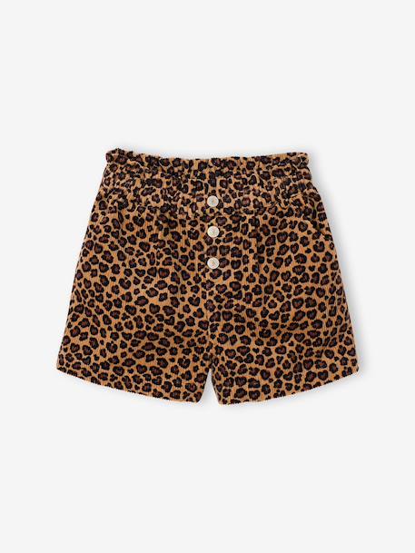 Short en velours forme paperbag fille bleu canard+camel+cannelle+chocolat+gris+mauve+vieux rose 4 - vertbaudet enfant 
