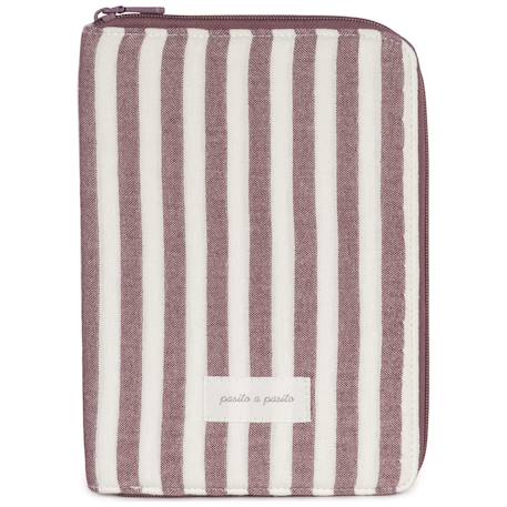 Protège carnet de santé cherry rayé Mauve 1 - vertbaudet enfant 
