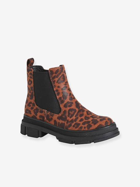 Boots fille zippées marron chiné 1 - vertbaudet enfant 