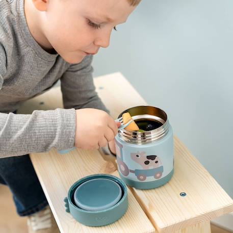 Boîte repas isotherme tiny farm bleu (300 ml) Bleu 5 - vertbaudet enfant 
