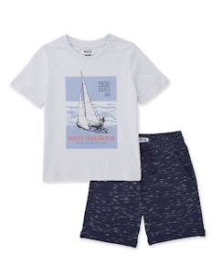-Ensemble garçon en maille d’inspiration nautique