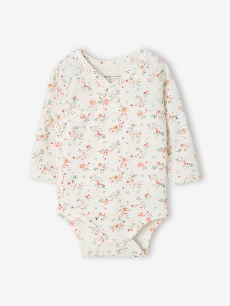 Lot de 2 bodies naissance manches longues cappuccino+rose pâle+vert sauge 10 - vertbaudet enfant 