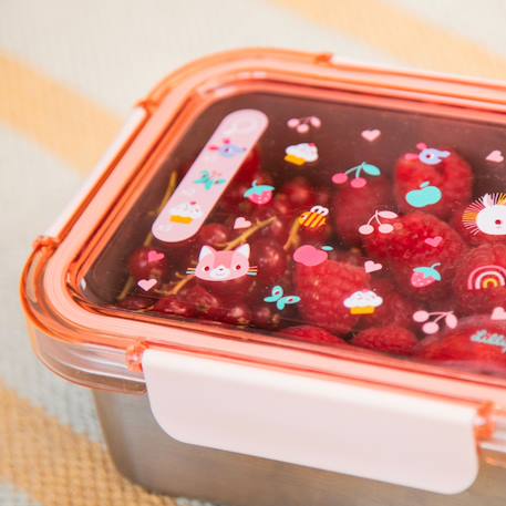 Lunch box jeanne Rose, jaune 2 - vertbaudet enfant 