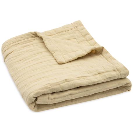Couverture en coton fringe moonstone-ivory (75 x 100 cm) Corail+Jaune, blanc 7 - vertbaudet enfant 