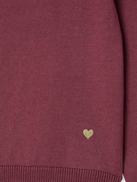 Gilet fille maille fine BASICS anthracite+beige chiné+bleu grisé+bois de rose+jaune+marine+prune+vanille+vert émeraude 30 - vertbaudet enfant 