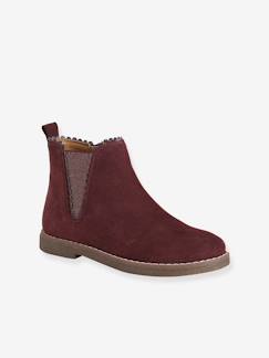 Chaussures-Boots enfant fille cuir élastiquées et zippées