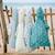 Poncho de plage anti-uv rayures & crabes Bleu, blanc, orange 3 - vertbaudet enfant 