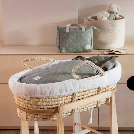 Sac d’emmaillotage bébé en coton avec fermeture enveloppe et zip pieds Vert, écru 6 - vertbaudet enfant 