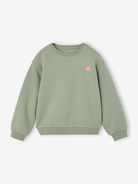 Sweat fille motif imprimé anthracite+corail+pivoine+sauge+vanille+violine 19 - vertbaudet enfant 