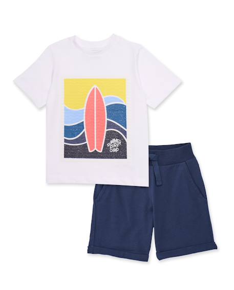 Garçon-Ensemble garçon en maille avec motif surf