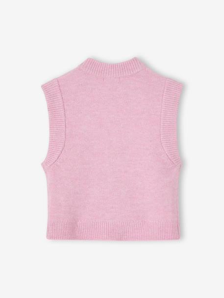 Gilet sans manches fille boutonné devant lilas+vanille 2 - vertbaudet enfant 